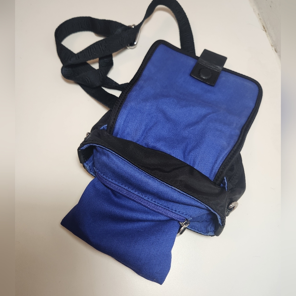 Juicy Couture Black/Blue Nylon Leather Cotton Crossbody Messenger Bag - Picture 10 of 10